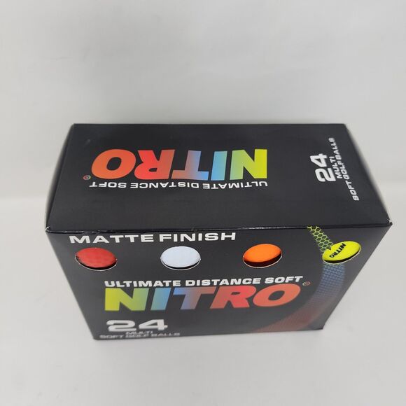 Nitro Golf Ultimate Distance Soft Golf Balls Multicolor 24 Pack Matte Finish - Picture 2 of 6